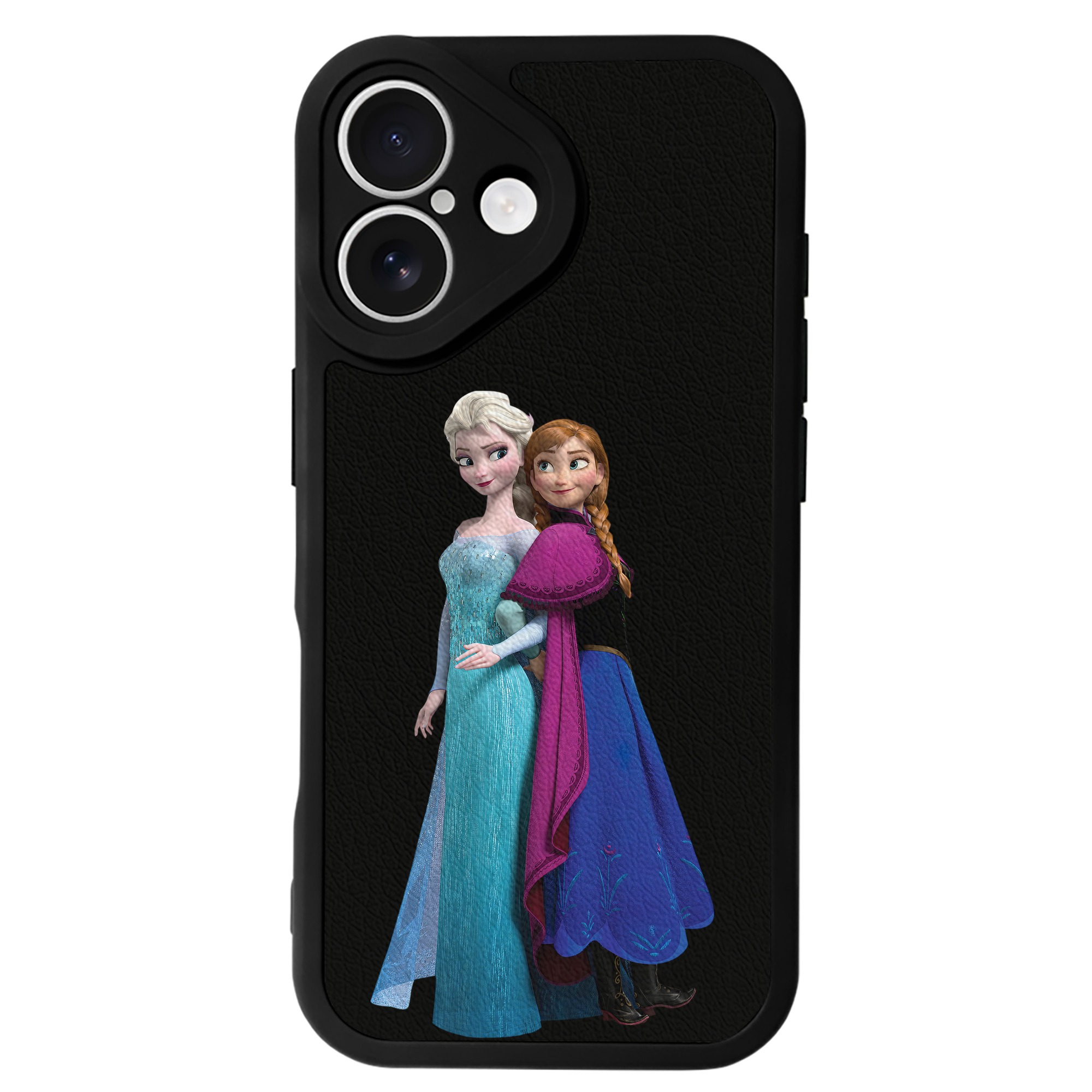 （画像用） アナと雪の女王 アンナ エルサ Frozen Anna Elsa 【iPhone 16シリーズ対応】シリコンスマホケース（レザー調） 材質：シリコン